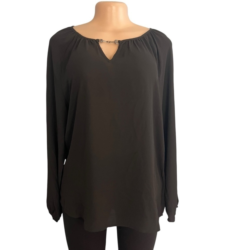 3/$30 ☀️ Tahari Black Long Sleeve Blouse